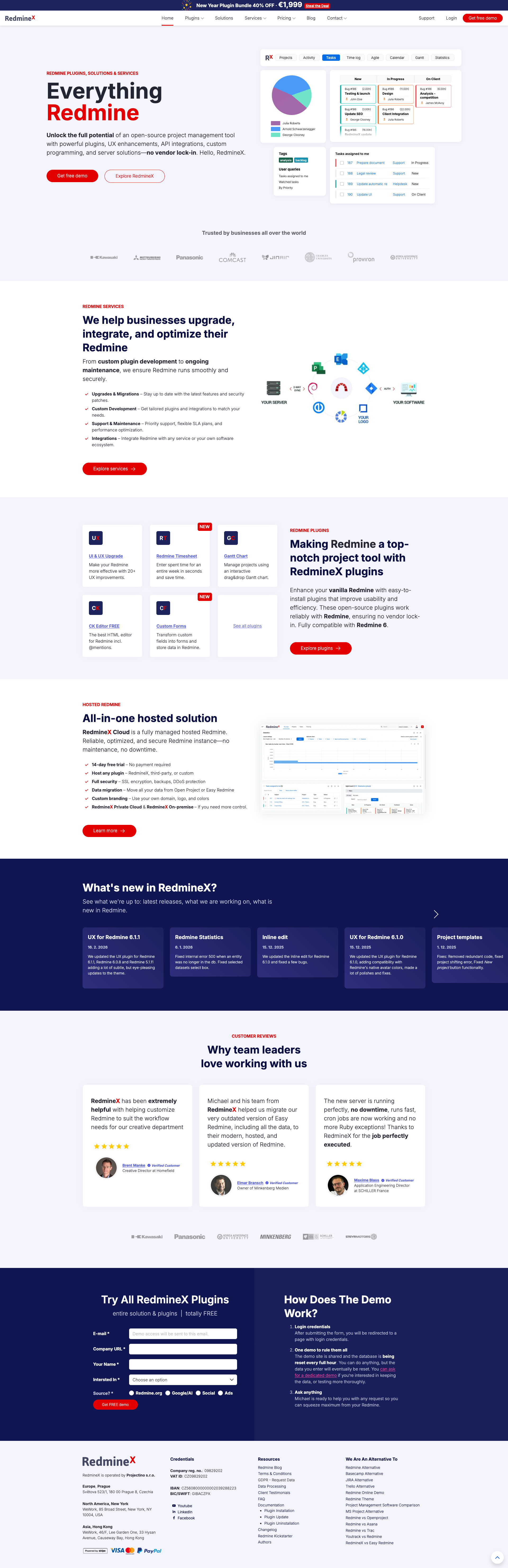 RedmineX website redesign